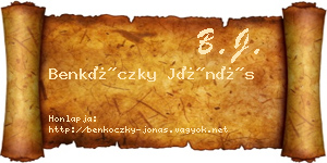 Benkóczky Jónás névjegykártya